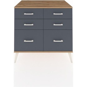Resim Kronos Şifonyer 6 Çekmeceli 88x59x80 Antrasit-çam/antrasit Çam/antrasit 