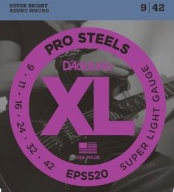 Resim D'Addario EPS520 XL Pro Steels Elektro Gitar Teli - Super Light (9-42) 