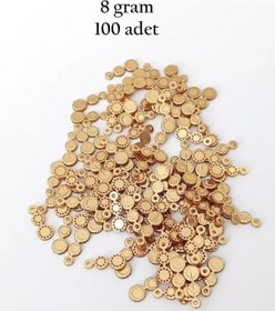 Resim Oya Abiye Bileklik Kolye Pleksi Metalik Plastik Pul Altın Renk 8 Gram 100 Adet - Bnc498 