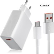 Resim yumax 67 Watt Typ-c Hızlı Sayaçlı Şarj Aleti Turbo Göstergeli Tüm Mi Redmi Modellerle Uyumludur 