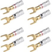 Resim Wezone Altın Kaplama Hoparlör Bağlantı Adaptörü - Sol Ve Sağ Kanallar İçin Yüksek Kaliteli Ses Konnektörü 