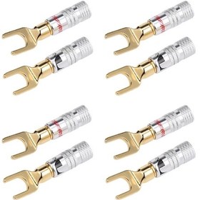 Resim Wezone Altın Kaplama Hoparlör Bağlantı Adaptörü - Sol Ve Sağ Kanallar İçin Yüksek Kaliteli Ses Konnektörü 