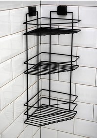 Resim Hagenömür Boyu Paslanmaz Yapışkanlı Banyo Köşeliği Siyah Çok Renkli 