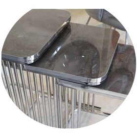 Resim Mim Gümüş Piyano Kare Borulu Zigon Sehpa Gümüş 