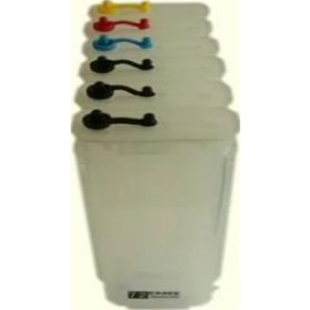 Resim Hp 72XXL Uyumlu Matte Bk Photo Bk Grey C M Y Kolay Dolan Kartuşla 