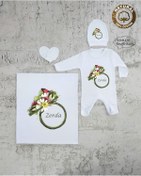 Resim yzc home size dair... Bt K16 Isimli Kız Bebek Battaniye Tulum Şapka Eldiven Set 