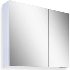 Resim Teta Home Tokyo 80cm Mdf Banyo Üst Aynalı Dolap Sonoma-beyaz Antrasit - Beyaz 