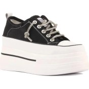 Resim Guja Kadın Günlük 24Y345-10 Yüksek Taban Siyah Taşlı Bağcık Sneaker Ayakkabı 