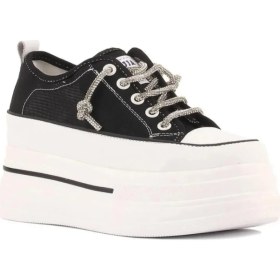 Resim Guja Kadın Günlük 24Y345-10 Yüksek Taban Siyah Taşlı Bağcık Sneaker Ayakkabı 