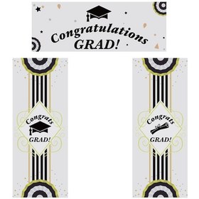 Resim Yunboo Mezuniyet Fotoğraf Çekimi İçin 3'lü Vinil Pano Seti - 125x45cm Parti Dekoru 