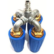 Resim Challenger 4 İn 1 Turbo Nozzle Yüksek Basınçlı Yıkama 360 Derece Dönen Çift Başlı Hızlı Bağlantı 4 6 Gpm 4000 Psı Paslanmaz Çelik Mavi 