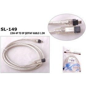 Resim S-Link Sl-149 Ieee1394 4Pin To 9Pin 1.5M Firewire Kablosu 