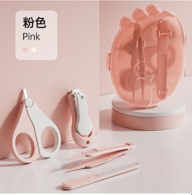 Resim Uıowoo Bebek Şırnak Makası Seti Yeni Doğan Ve Çocuklar İçin Güven Korumalı Tırnak Makası Ve Bakım Seti Dinozor Modeli Pembe 4 Parça 