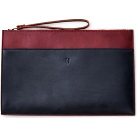 Resim Beverly Kadın Bordo Siyah Deri Cepli Fermuarlı Rfid Korumalı Portföy Çanta Bordo - Siyah 