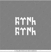 Resim Bay Etiket Rfhlm70 Reflektif Gokturkce Turk Yazisi - 2'li Set - Beyaz Renk 