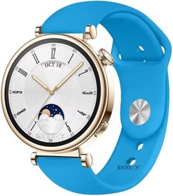 Resim Sneezy Huawei Watch GT 4 41mm İle Uyumlu 18mm PureLux Soft Silikon Kordon Mavi 