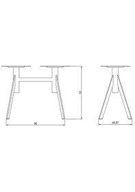 Resim Gentaş Fl 102 Fuozleg Masa Ayağı Ayak 80 X 45,57 X 72 H Cm Siyah 
