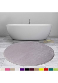 Resim Bonny Home Elite Gri 120x120 Cm Yuvarlak Peluş Banyo Paspası Gri 