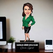 Resim Ofis Çalışanı Güzel Kadın Karikatürlü Biblo 