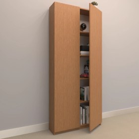 Resim Rafkestir Asya Suntalam Kitaplık ( 80 x 180 cm ) - Kapaklı Bambu ( Parlak ) 