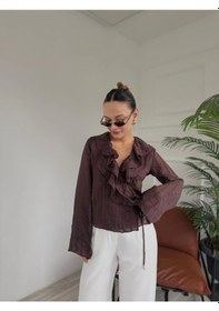 Resim Keymoda Kadın Kahve Gömlek Kahverengi 