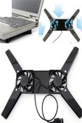 Resim MAU CAT 2 Fanlı Notebook Soğutucu Portatif Katlanabilir Laptop Soğutucu Fan Usbli Stand Bilgisayar Fanı 