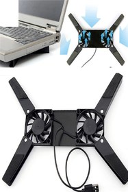 Resim MAU CAT 2 Fanlı Notebook Soğutucu Portatif Katlanabilir Laptop Soğutucu Fan Usbli Stand Bilgisayar Fanı 