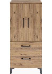 Resim Arges Dolap 2 Raflı 2 Çekmeceli 2 Kapaklı 60x30x134 Çam-çam Atlas Çam 