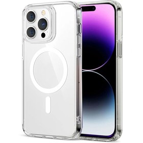 Resim PSGT Iphone 11 Pro Max Kılıf Magsafe Wireless Şarj Destekli Şeffaf Kapak Magnetic Crystal Case 