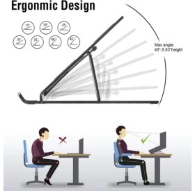 Resim Ayarlanabilir Laptop Standı 7 Kademe 
