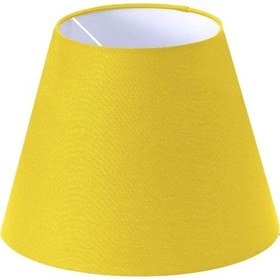 Resim Sarı Lambader Başlığı Konik Kumaş Çap 35 Cm Lb823 