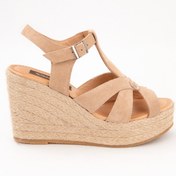 Resim Elile Shoes Hakiki Süet Deri Büyük Küçük Numara Yüksek Topuklu Sandalet 
