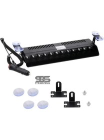 Resim Fruens Polis Çakarı Cam Içi Vantuzlu 12 LED Kırmızı Mavi Çakmaklık Girişli Ön Arka Cam 15 Mod 