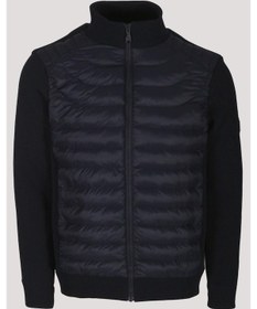 Resim Erkek Lacivert Zırh Örme Hırka Fermuarlı Dik Yaka Slim Fit Ince Astarlı Mevsimlik Cardigan Ncs Jeans 4517-Lacivert 