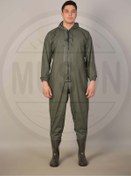 Resim Muson Su Geçirmez Fermuarlı Kapüşonlu Boy Tulum Yağmurluk Çizme Entegreli Koruyucu Giysi 