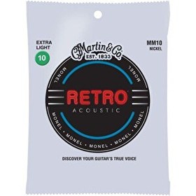 Resim Martin & Co Retro MM10 Nickel Alloy Extra Lt 10-47 Akustik Gitar Teli 