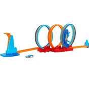 Resim Hot Wheels Üçlü Döngü Pisti 3 Halkalı Oyun Seti HPX93 