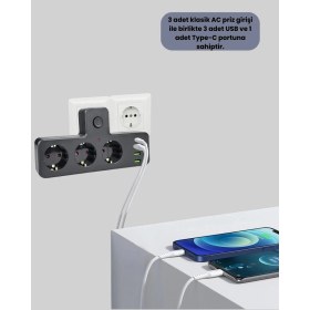 Resim Epilons Ev ve Ofis Için Akıllı Çoklu Priz 7 Girişli 