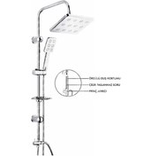 Resim Robot Duş Seti Krom Dikdörtgen Çok Fonksiyonlu Yağmur Robot Duş Sistemi 