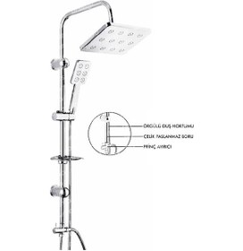 Resim Robot Duş Seti Krom Dikdörtgen Çok Fonksiyonlu Yağmur Robot Duş Sistemi 