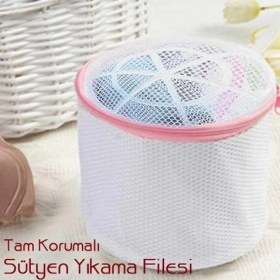 Resim Sütyen Yıkama Filesi Tam Korumalı Hassas Çamaşır Yıkama Aparatı 