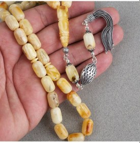Resim Rus Kaya Damla Kehribar 925ayar Gümüş Püskül Kapsül Kesim 8x13mm Tesbih 