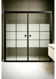 Resim Durul Duşakabin Ön Cephe Siyah Box Desen Siyah 