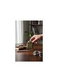 Resim Sumerian Leather Craft Pueblo Deri Kartlık Zeytin Yeşili Zeytin Yeşili 