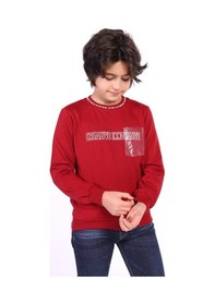Resim Toontoy Kids Toontoy Erkek Çocuk Relax Fit Bisiklet Yaka Baskılı Sweatshirt - 2 İplik Bordo 