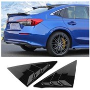 Resim Honda Civic Fe1 Uyumlu Kelebek Cam Vizörü Piano Black 2022- 