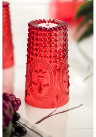 Resim Akrilik Kırmızı 6'lı Uzun Bardak & Su Meşrubat Bardağı 750 ml ( Büyük Boy& Cam Değildir ) 