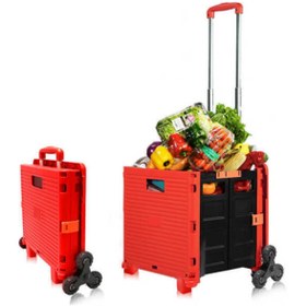 Resim Genel Markalar Portatif Teleskopik Uzar Merdiven Çıkabilen Alışveriş Koli Yük Paket Taşıma El Pazar Arabası 100 Kg 