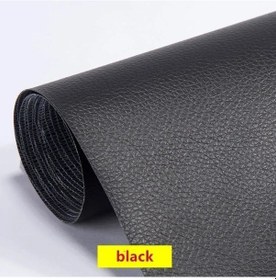 Resim Kendinden Yapışkanlı Deri Tamir Yama Seti Kanepe Mobilya Araba Koltukları İçin Black 200x50cm 