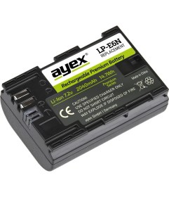 Resim Canon EOS R, R5, R6, 90D, 80D, 70D, 60D, 7D, 6D, 5D Mark II, III, IV İçin Ayex LP-E6N Batarya 